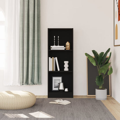 3-Tier Book Cabinet Black  Chipboard