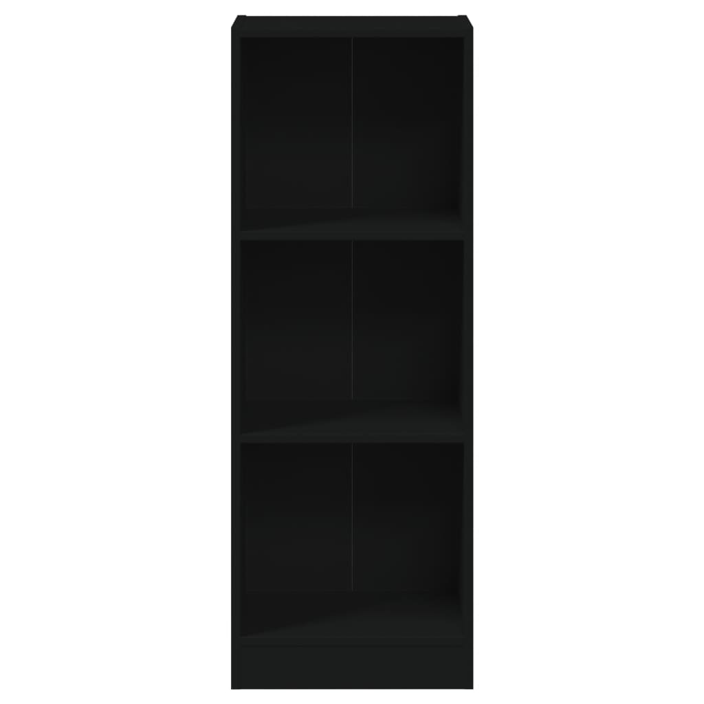 3-Tier Book Cabinet Black  Chipboard