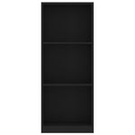 3-Tier Book Cabinet Black  Chipboard