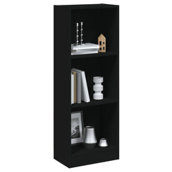 3-Tier Book Cabinet Black  Chipboard