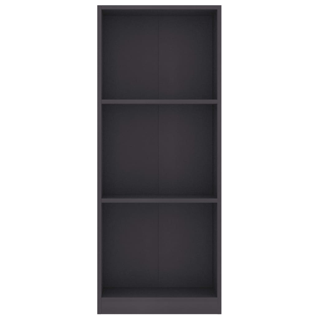 3-Tier Book  Cabinet Grey Chipboard