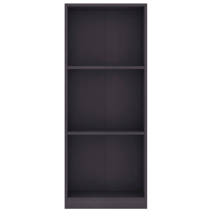 3-Tier Book  Cabinet Grey Chipboard