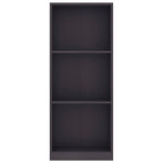 3-Tier Book  Cabinet Grey Chipboard