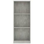 3-Tier Book Cabinet Concrete Grey  Chipboard