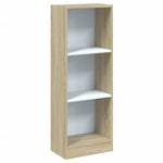 3-Tier Book Cabinet White and Sonoma OakChipboard