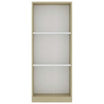 3-Tier Book Cabinet White and Sonoma OakChipboard