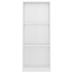 3-Tier Book Cabinet High Gloss White/Chipboard