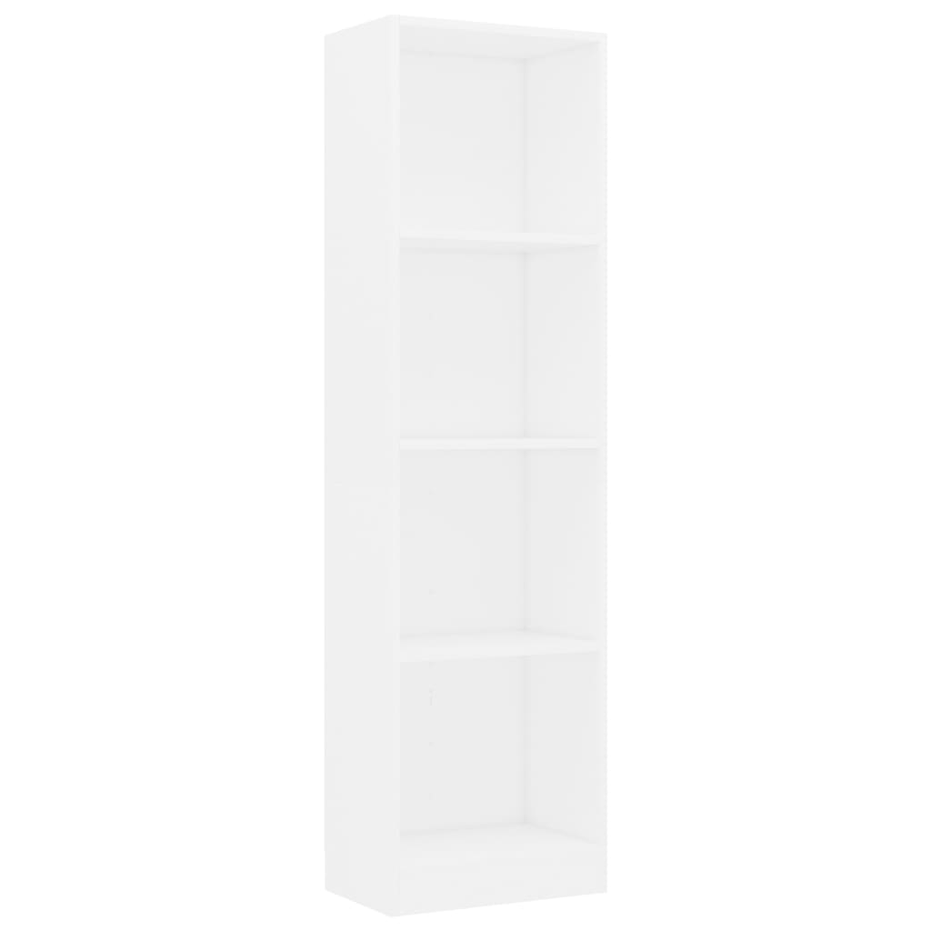 4-Tier Book Cabinet White Chipboard