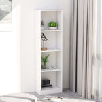 4-Tier Book Cabinet White Chipboard