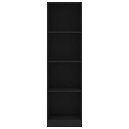 4-Tier Book Cabinet Black Chipboard