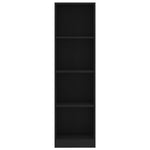 4-Tier Book Cabinet Black Chipboard