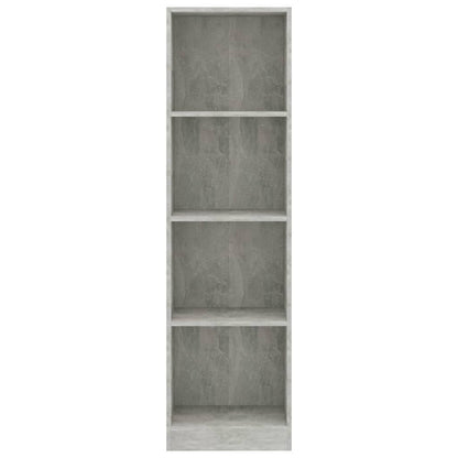 4-Tier Book Cabinet Concrete Grey-Chipboard