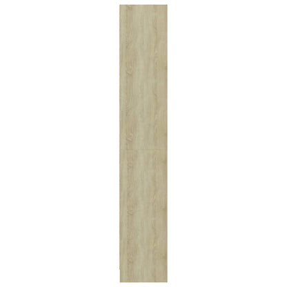 4-Tier Book Cabinet White and Sonoma Oak, Chipboard