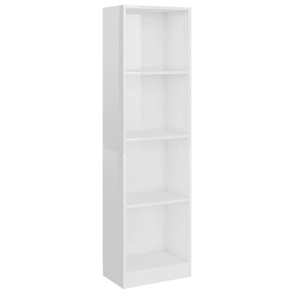 4-Tier Book Cabinet High Gloss White  Chipboard