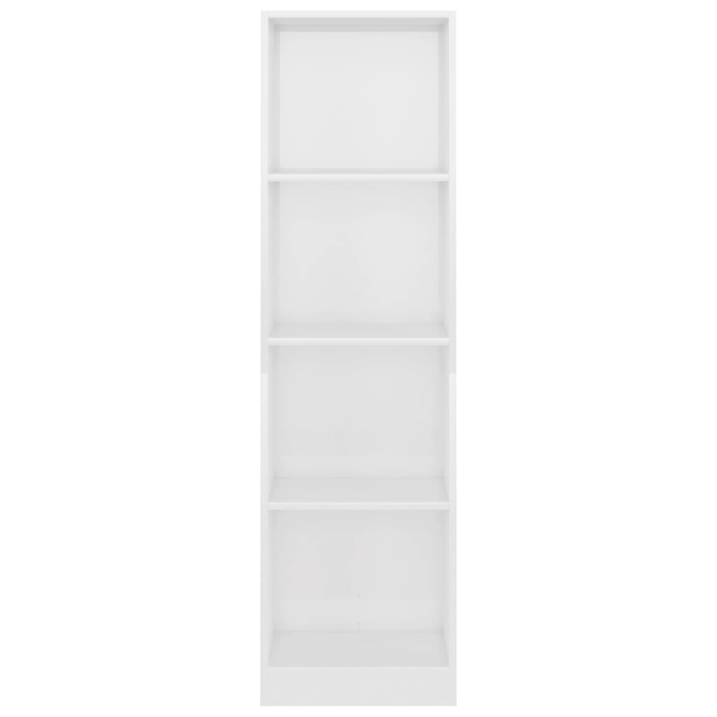 4-Tier Book Cabinet High Gloss White  Chipboard