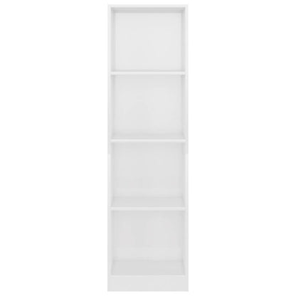4-Tier Book Cabinet High Gloss White  Chipboard