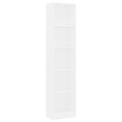 5-Tier Book Cabinet White, Chipboard