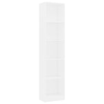 5-Tier Book Cabinet White, Chipboard