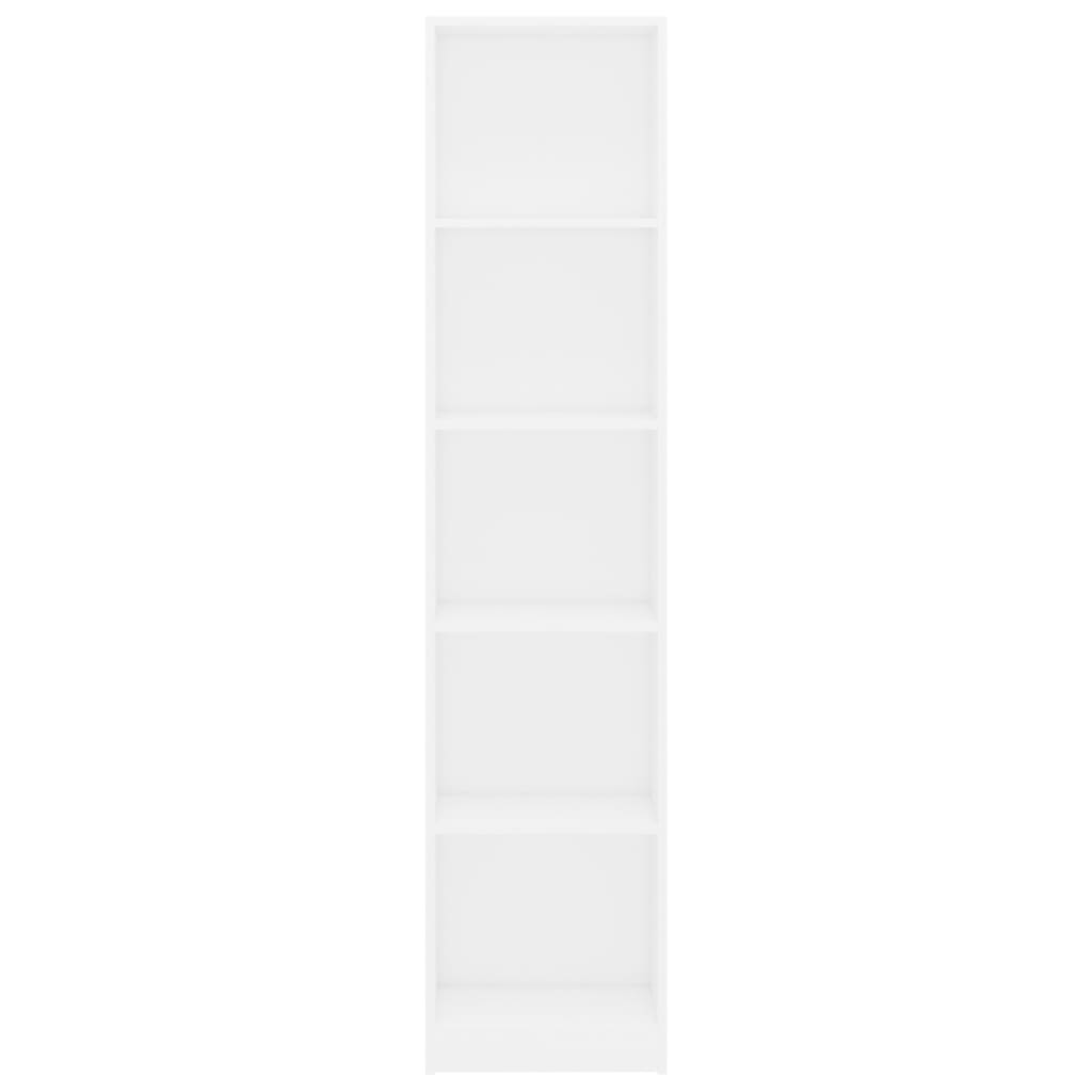 5-Tier Book Cabinet White, Chipboard