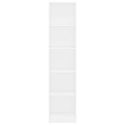 5-Tier Book Cabinet White, Chipboard