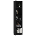5-Tier Book Cabinet Black Chipboard