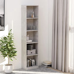 5-Tier Book Cabinet Concrete Grey -Chipboard
