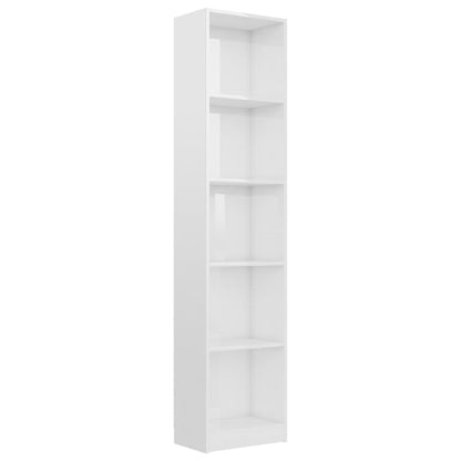 5-Tier Book Cabinet High Gloss White