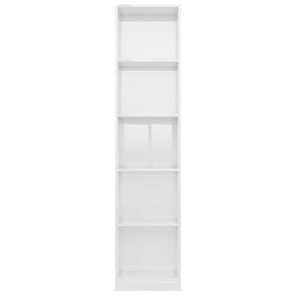 5-Tier Book Cabinet High Gloss White