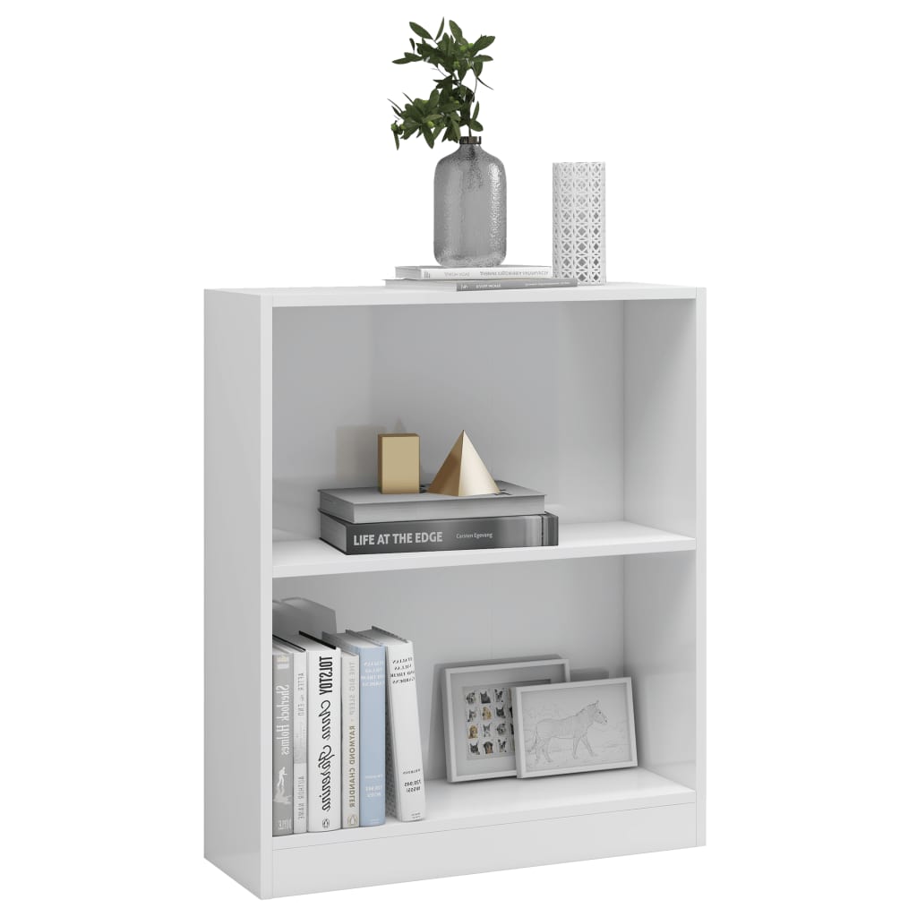 Bookshelf High Gloss White 60x24x74.5 cm Chipboard