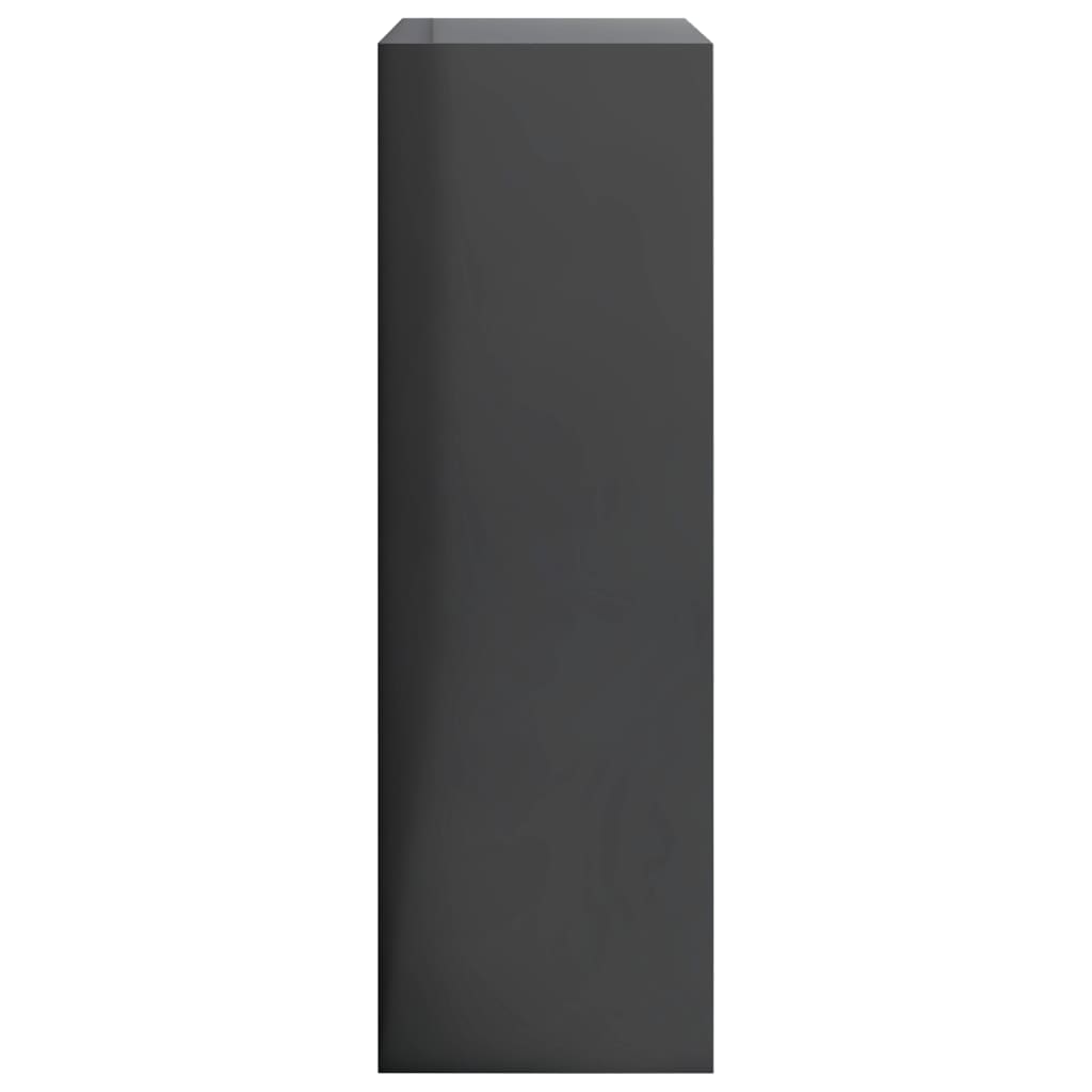 Bookshelf High Gloss Grey Chipboard