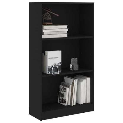 3-Tier Book Cabinet Black / Chipboard