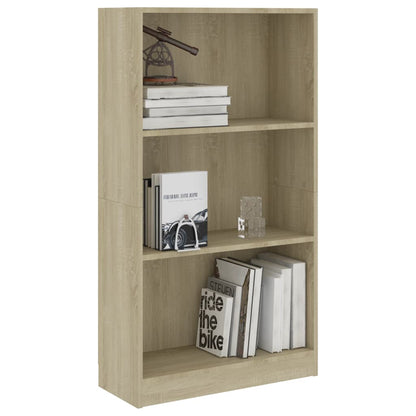 3-Tier Book Cabinet Sonoma Oak, Chipboard