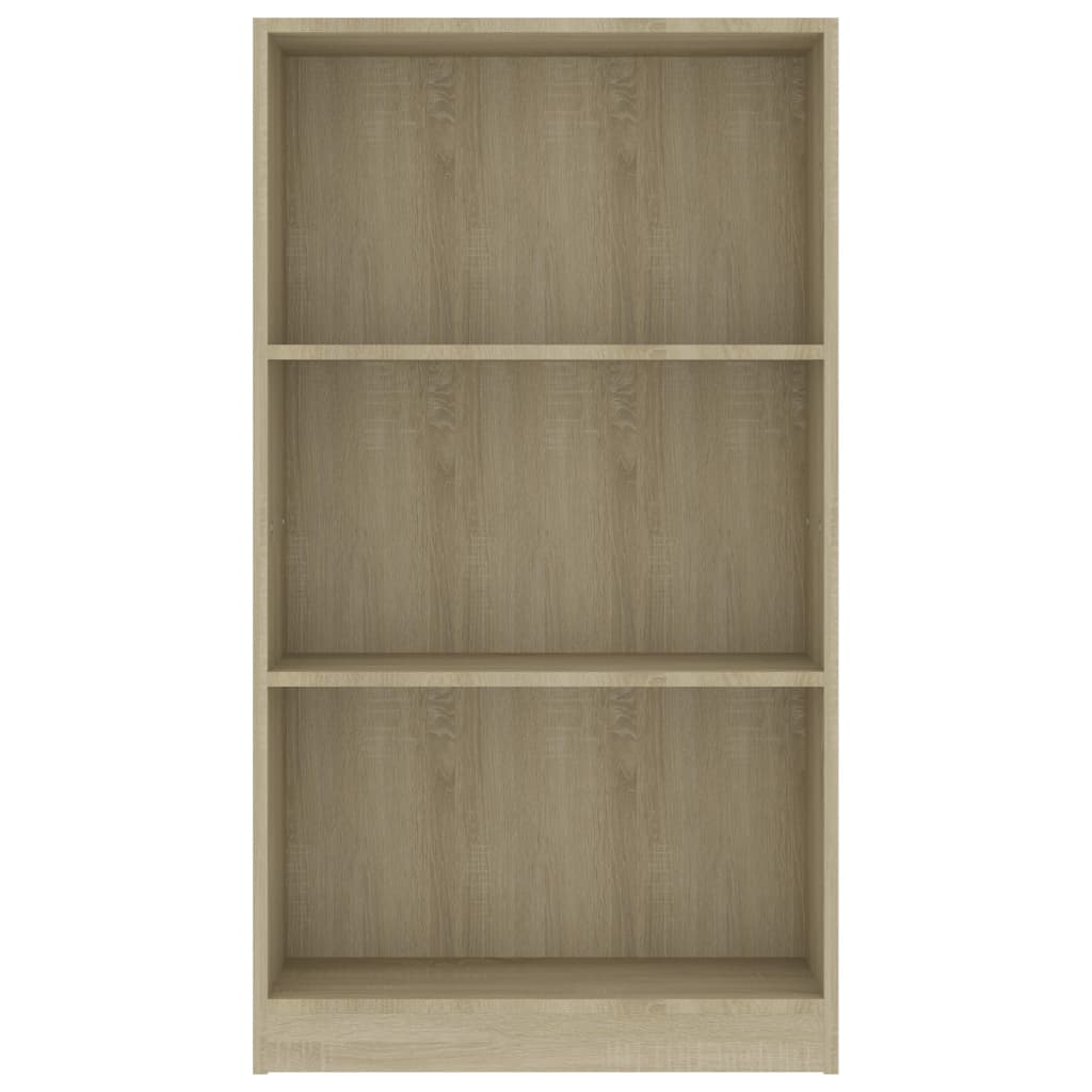 3-Tier Book Cabinet Sonoma Oak, Chipboard
