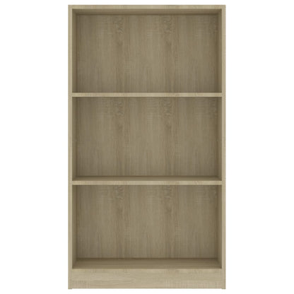 3-Tier Book Cabinet Sonoma Oak, Chipboard