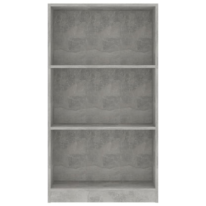 3-Tier Book Cabinet Concrete Grey, Chipboard