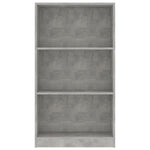 3-Tier Book Cabinet Concrete Grey, Chipboard