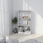 3-Tier Book Cabinet High Gloss White, Chipboard