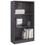 3-Tier Book Cabinet High Gloss Grey - Chipboard