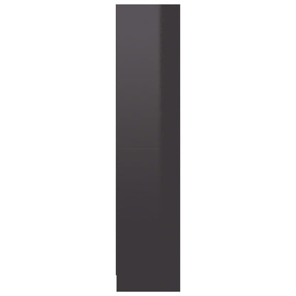 3-Tier Book Cabinet High Gloss Grey - Chipboard