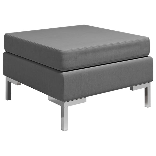  Sectional Footrest with Cushion Farbic Dark Grey