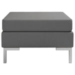 Sectional Footrest with Cushion Farbic Dark Grey