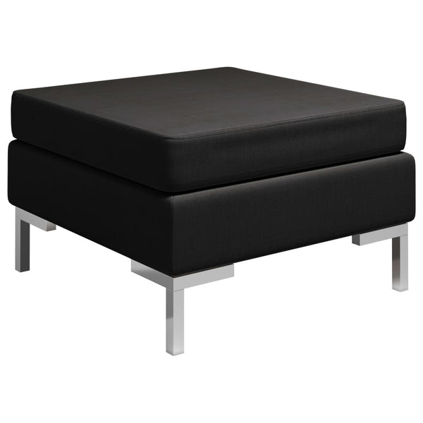  Sectional Footrest with Cushion Farbic Black