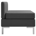 Sectional Middle Sofa with Cushion Fabric Dark Grey