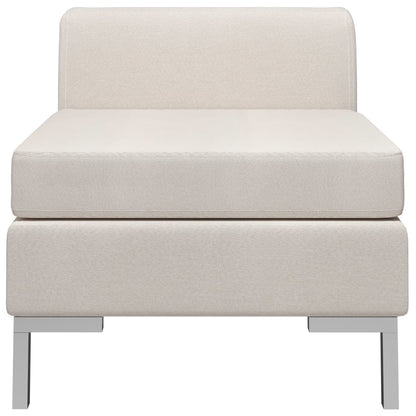 Sectional Middle Sofa with Cushion Fabric Cream