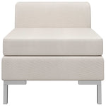 Sectional Middle Sofa with Cushion Fabric Cream