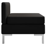 Sectional Middle Sofa with Cushion Fabric Black
