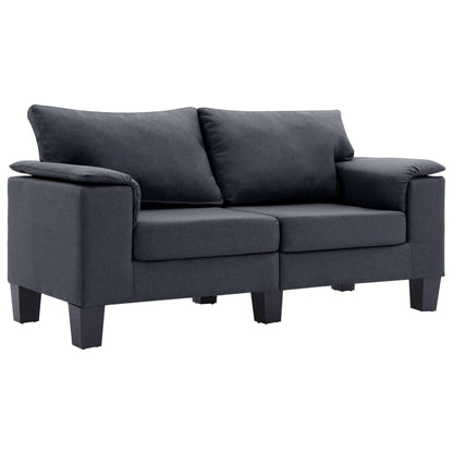 2-Seater Sofa Dark Grey Fabric