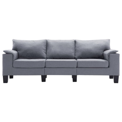 3-Seater Sofa Light Grey Fabric