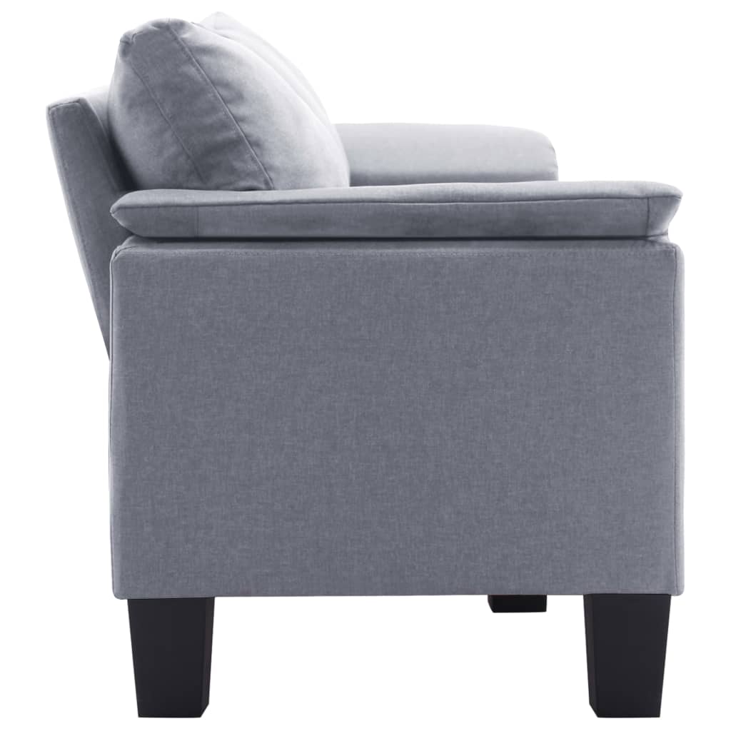 3-Seater Sofa Light Grey Fabric