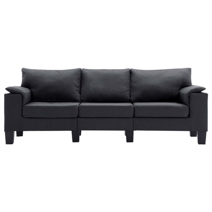 3-Seater Sofa Dark Grey Fabric